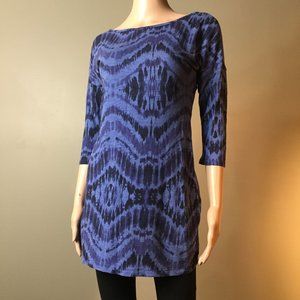 Express Dress Tie Dye Pattern Blue Black Size XS Mid Sleeves Mini